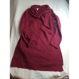 Cato Sweater Dress Womens Size 14/16W Maroon Long Sleeve Cowl Neck Knit Casual